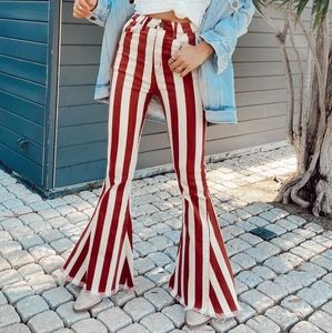 Berkeley Zip Up Bells in Sienna Cream Stripe